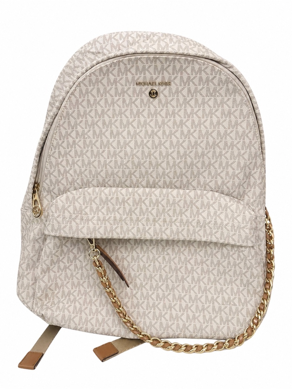 Michael Kors Cream Logo Backpack with Gold Chain Detail and Dustbag - Picture 1 of 12